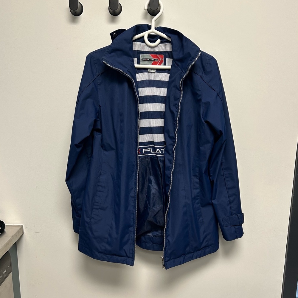 ZX Platinum Women’s Lightweight Hooded Jacket, Navy , Size S